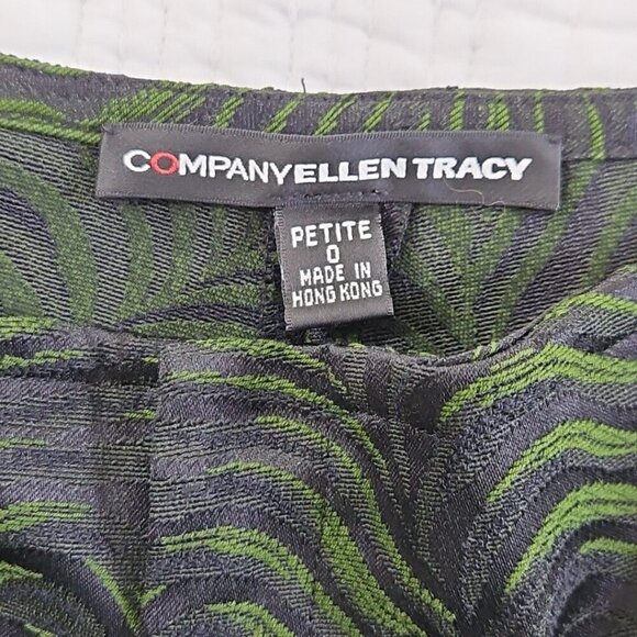 Company Ellen Tracy Women's Size 0 Petite Tropical Green Stretch Casual Pants - Picture 4 of 13